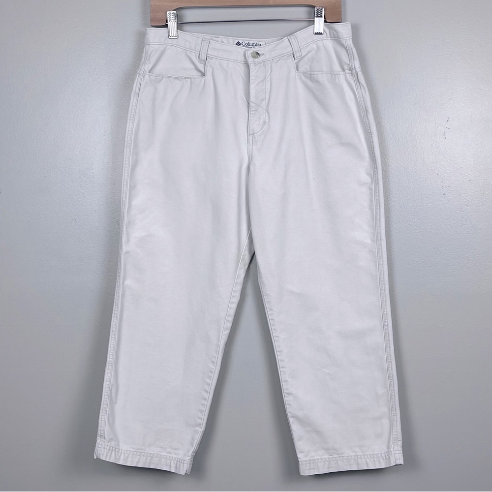 Columbia Sporrtswear Women's 100% Cotton White Capri Pants Size 10; Outdoor